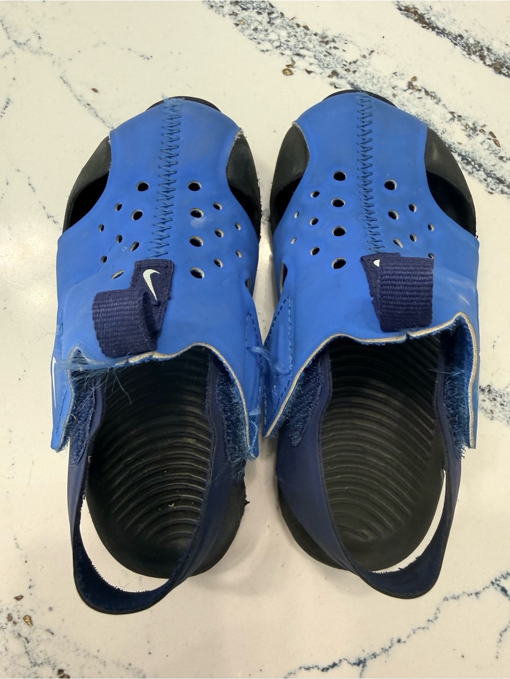 Nike Kids Blue Slip-On Sandals with Back Strap
